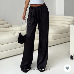 NWT PRINCESS POLLY NIXIE BLACK WIDE LEG PANTS